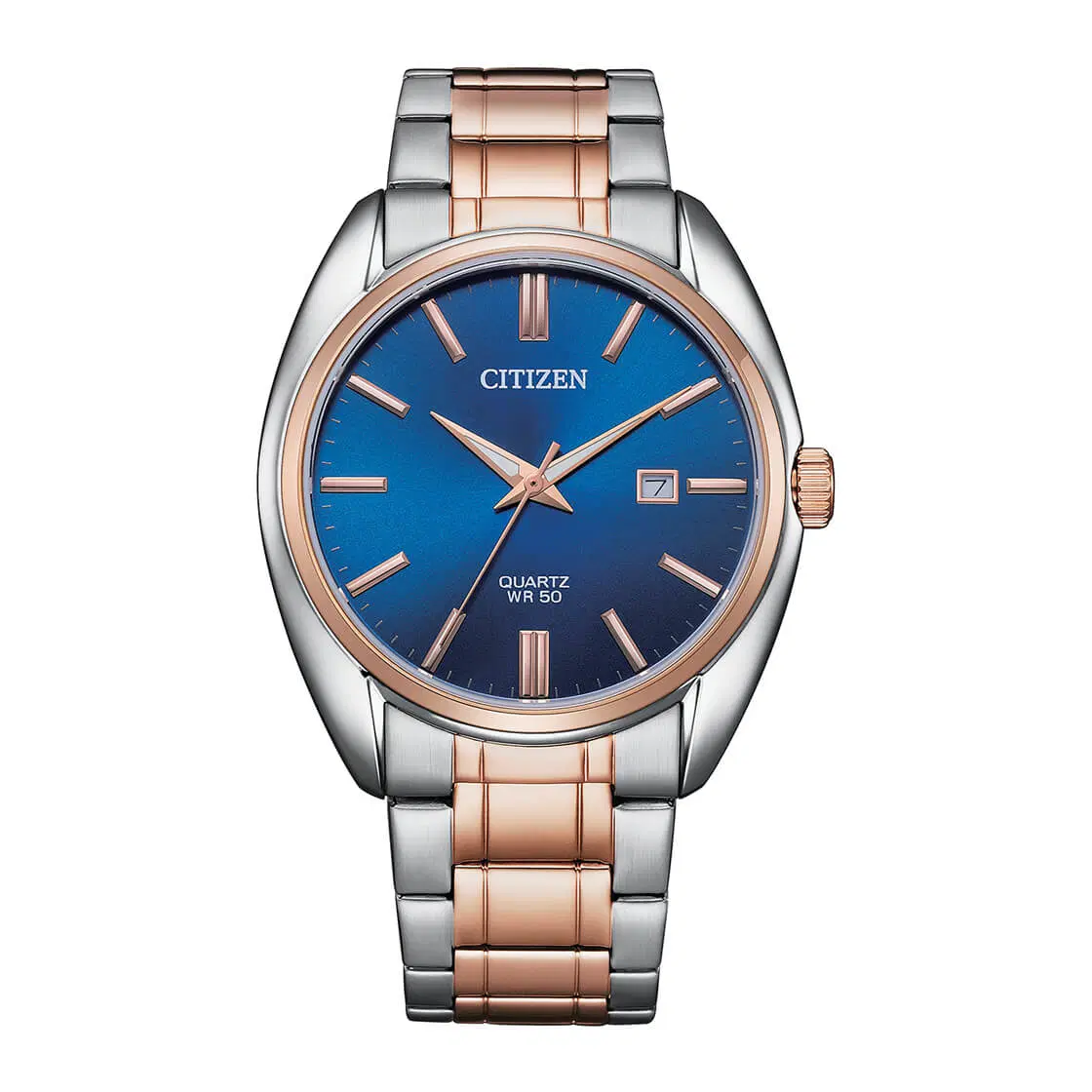 Citizen Men's Watch - Blue Dial, Rose Gold & Silver