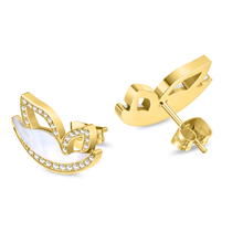 Police BIRDY Ladies Earrings Gold Plated Bird Design