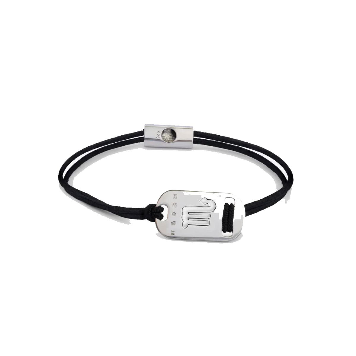 Tateossian Silver Scorpio bracelet with black cord
