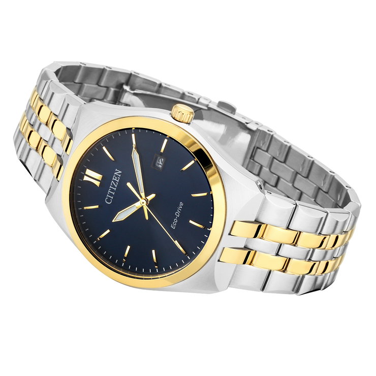 Citizen Eco-Drive Men's Watch - Two-Tone Steel, Blue