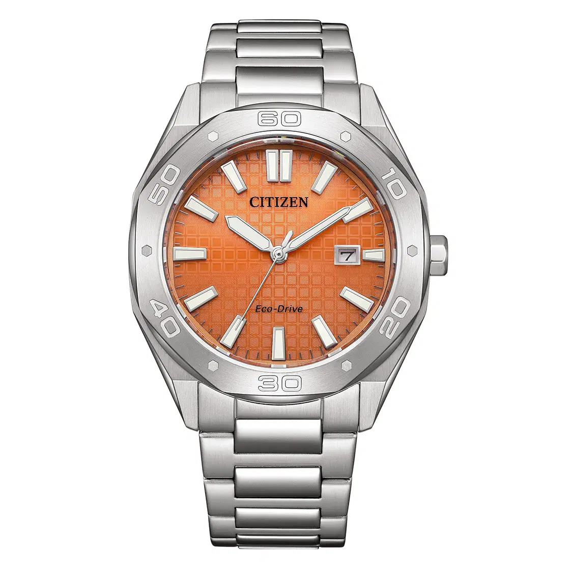 Citizen Men's Eco-Drive Watch with Orange Dial