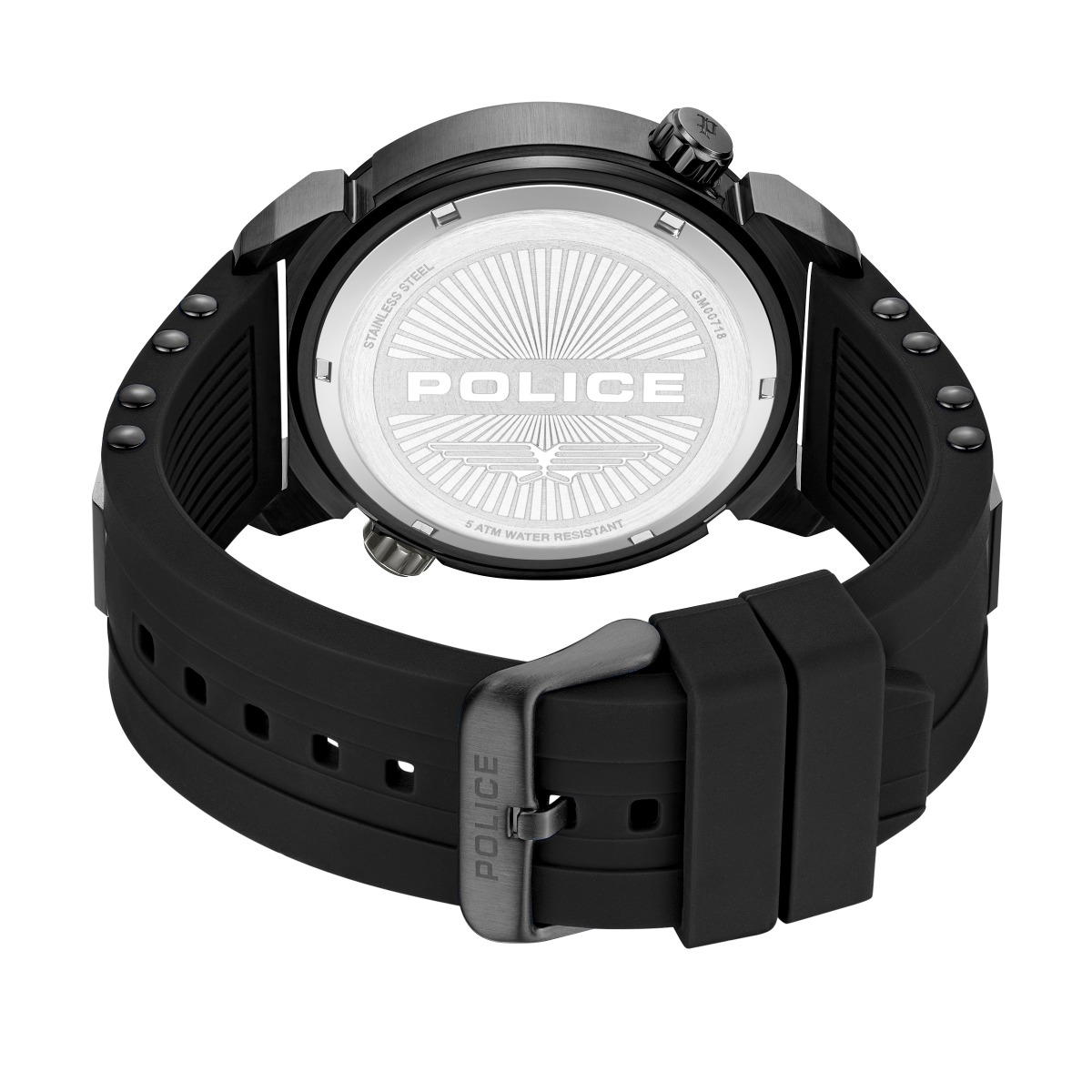 Police Mens Chronograph Watch Silicon Black