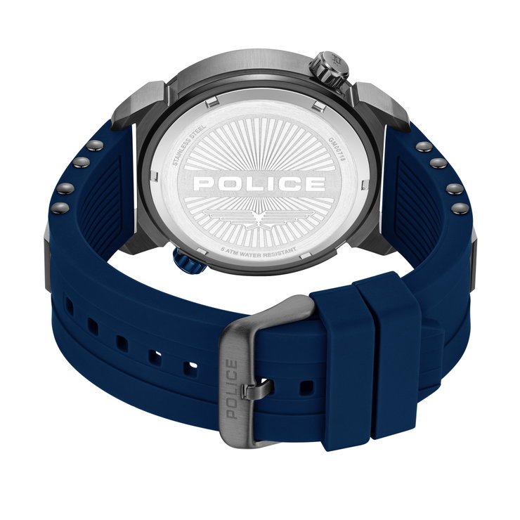 Police Mens Chronograph Watch Silicone Blue
