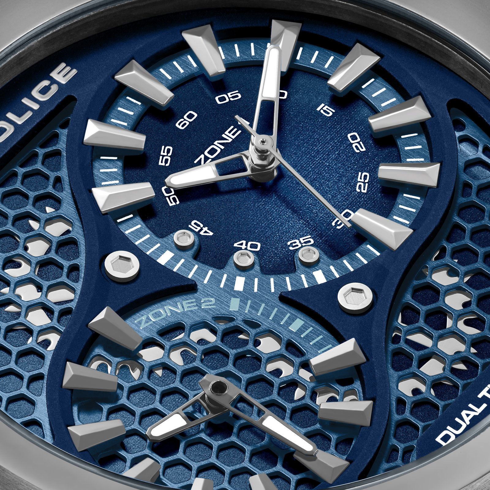 Police Mens Chronograph Watch Silicone Blue