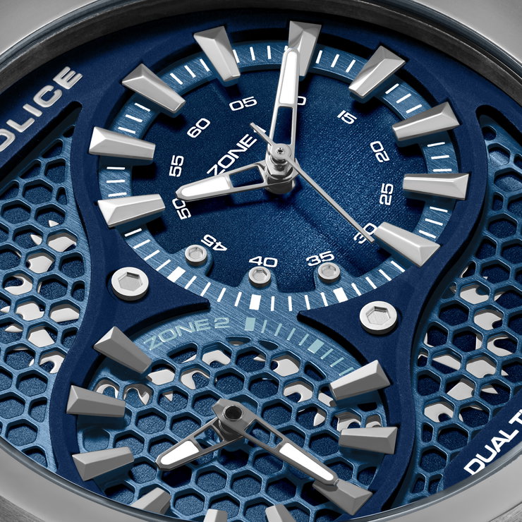 Police Mens Chronograph Watch Silicone Blue