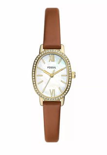 ساعة فوسيل بيني جلد بني نسائي