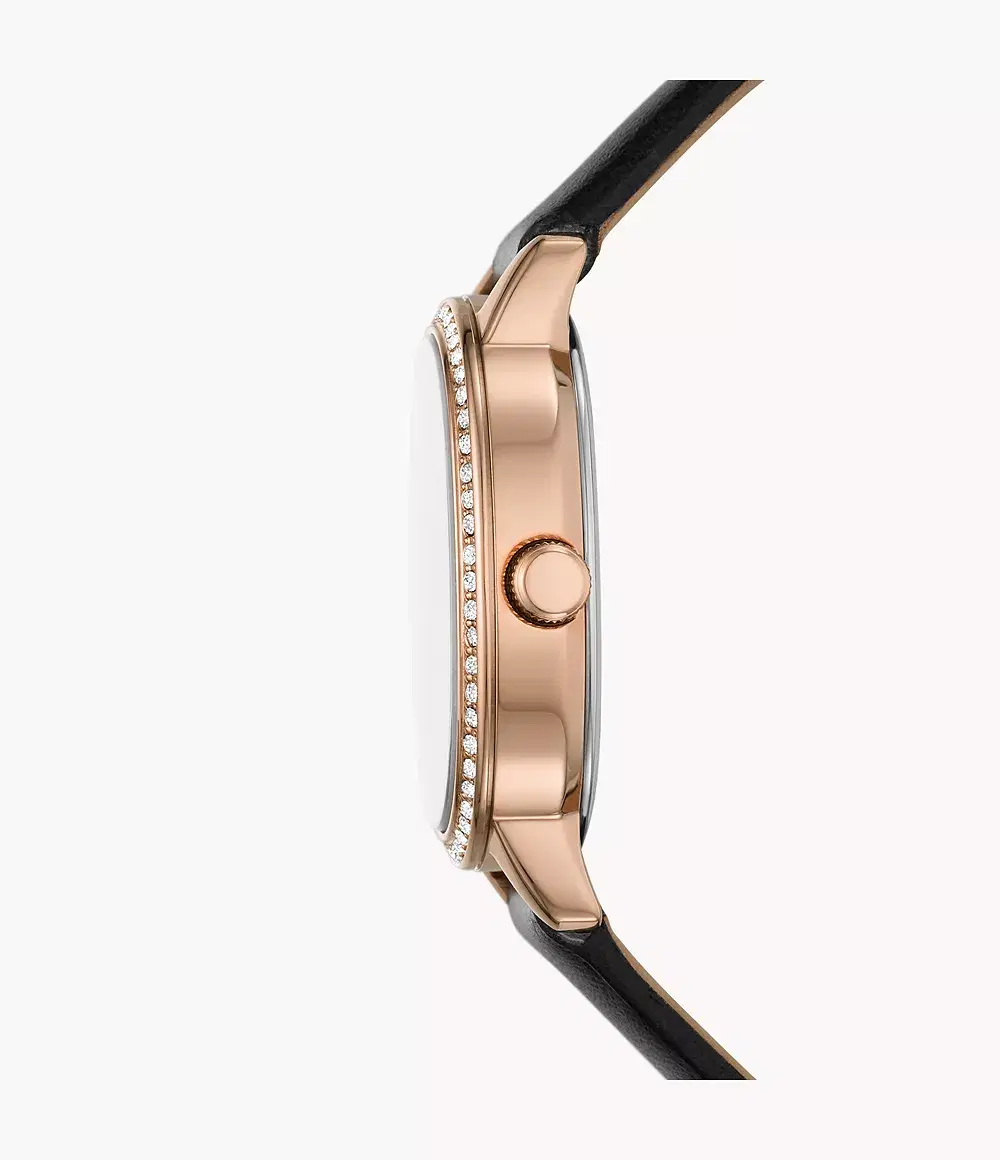 Fossil Penny Black Leather Watch