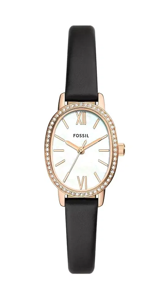 Fossil Penny Black Leather Watch