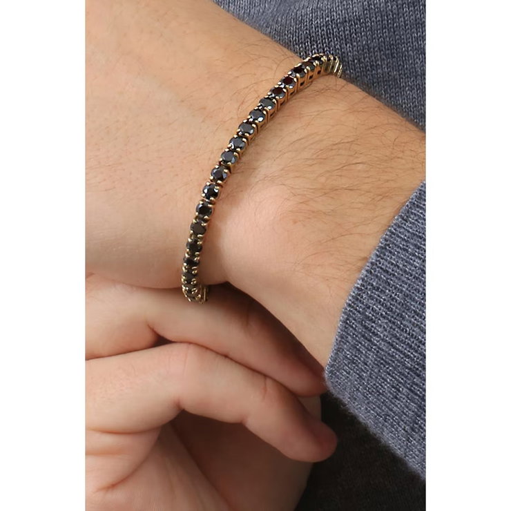 Maserati bracelet for men steel gold , Black size 22cm