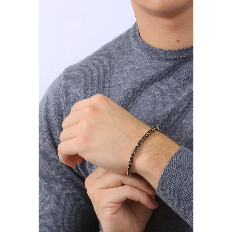 Maserati bracelet for men steel gold , Black size 22cm