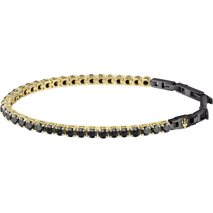 Maserati bracelet for men steel gold , Black size 22cm
