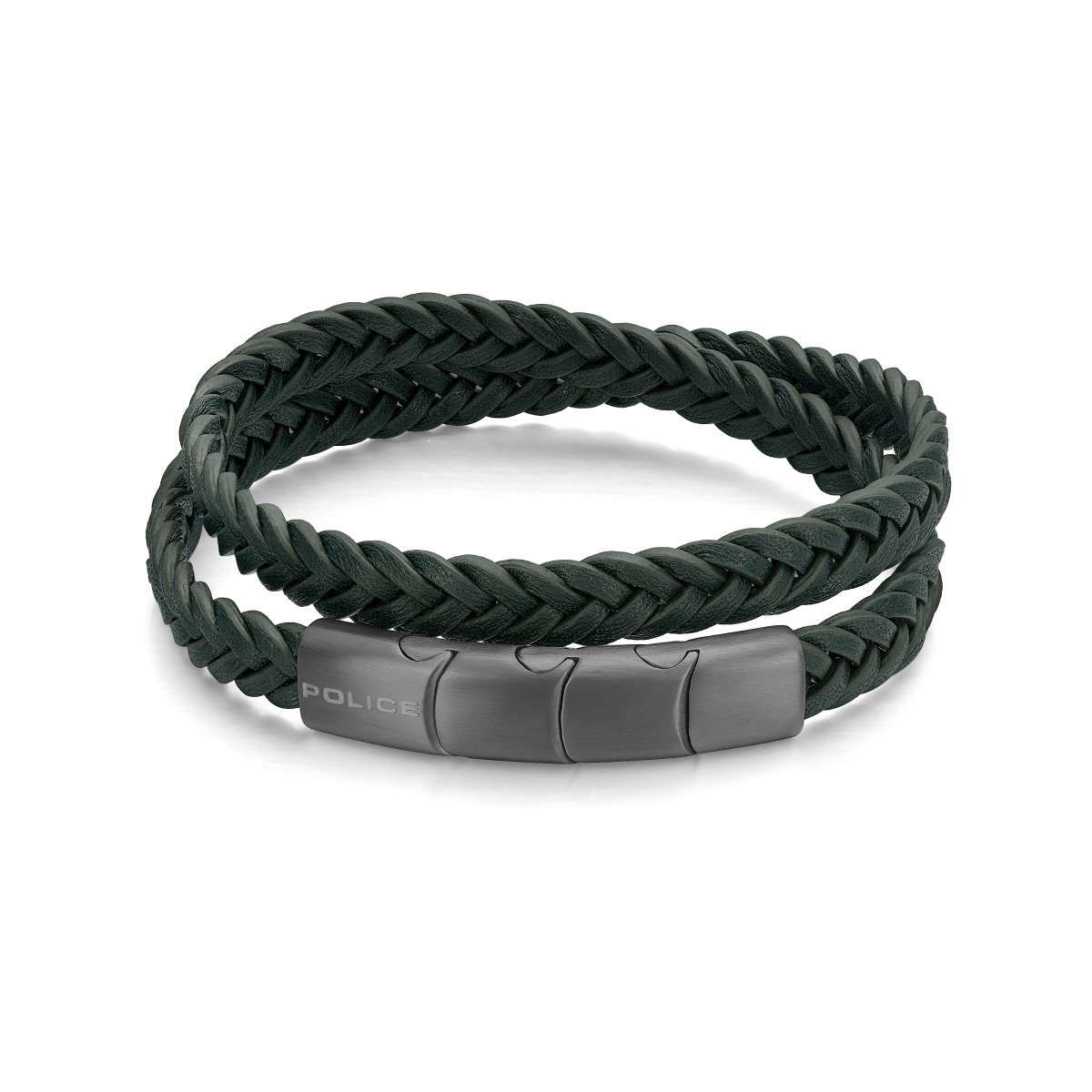Police GRNLEA Men Bracelet Green Leather 