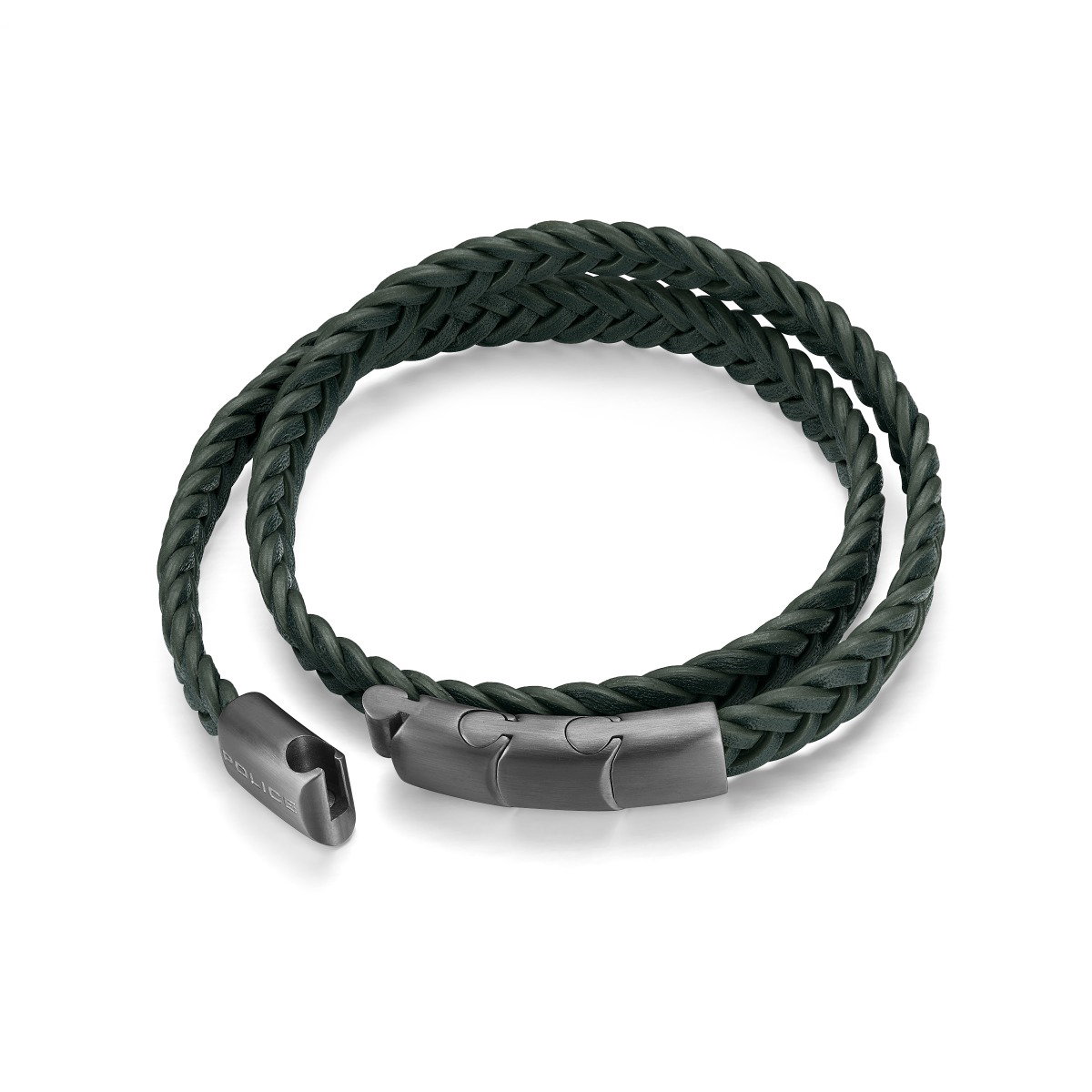 Police GRNLEA Men Bracelet Green Leather 