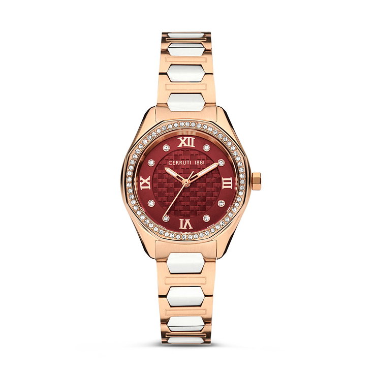 Cerruti 1881 BRETAGNA ladies watch stainless steel rose gold