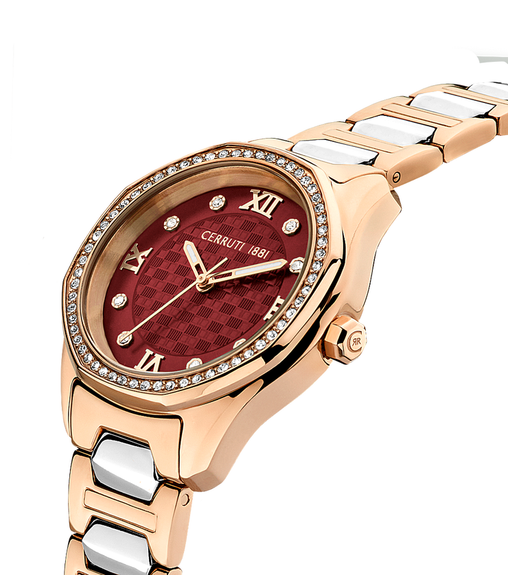 Cerruti 1881 BRETAGNA ladies watch stainless steel rose gold