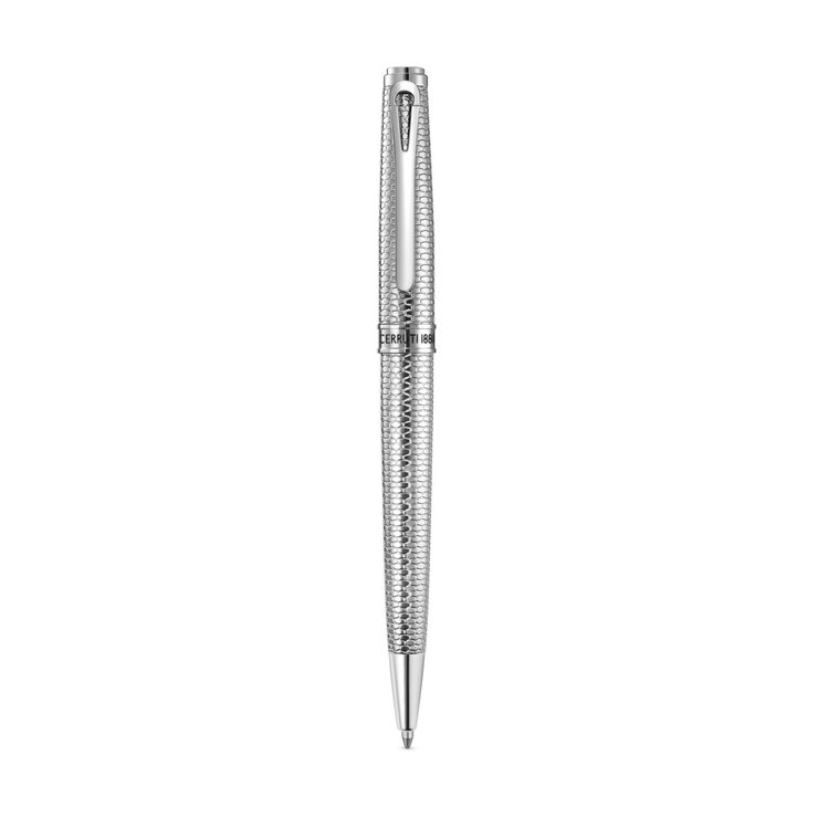 Cerruti 1881 Full Silver Textured Ballpoint Pen – Metal Pen
