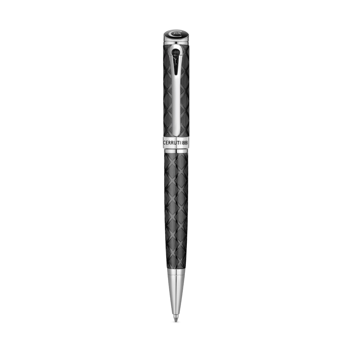 Cerruti 1881 Black Ballpoint Pen & Geometric Pattern