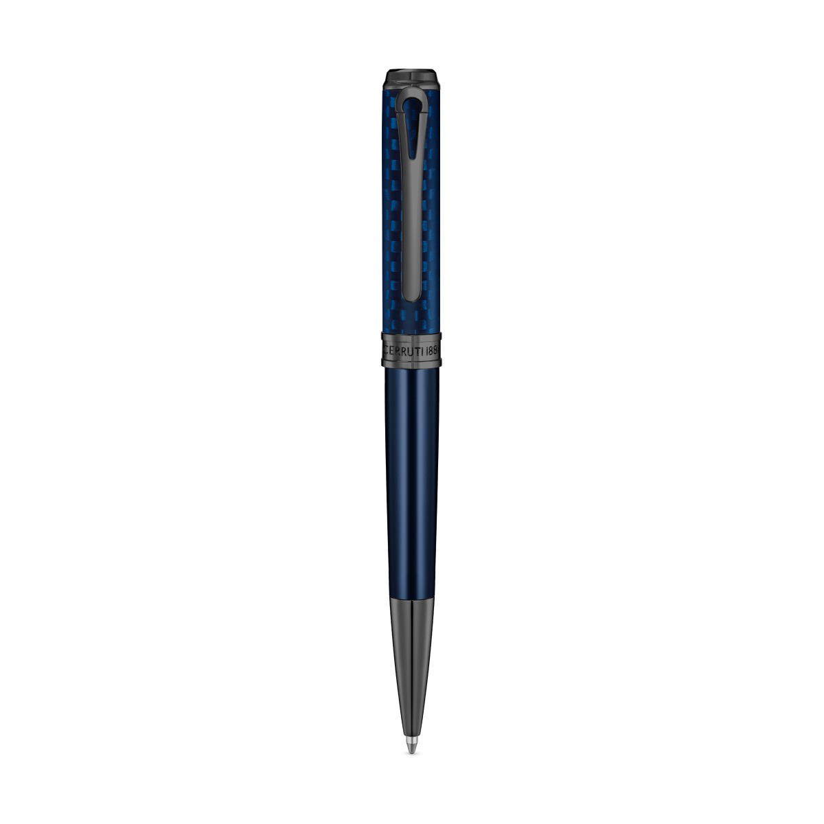 Cerruti 1881 Blue & Gunmetal Carbon Fiber Ballpoint Pen 