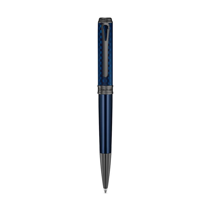 Cerruti 1881 Blue & Gunmetal Carbon Fiber Ballpoint Pen 