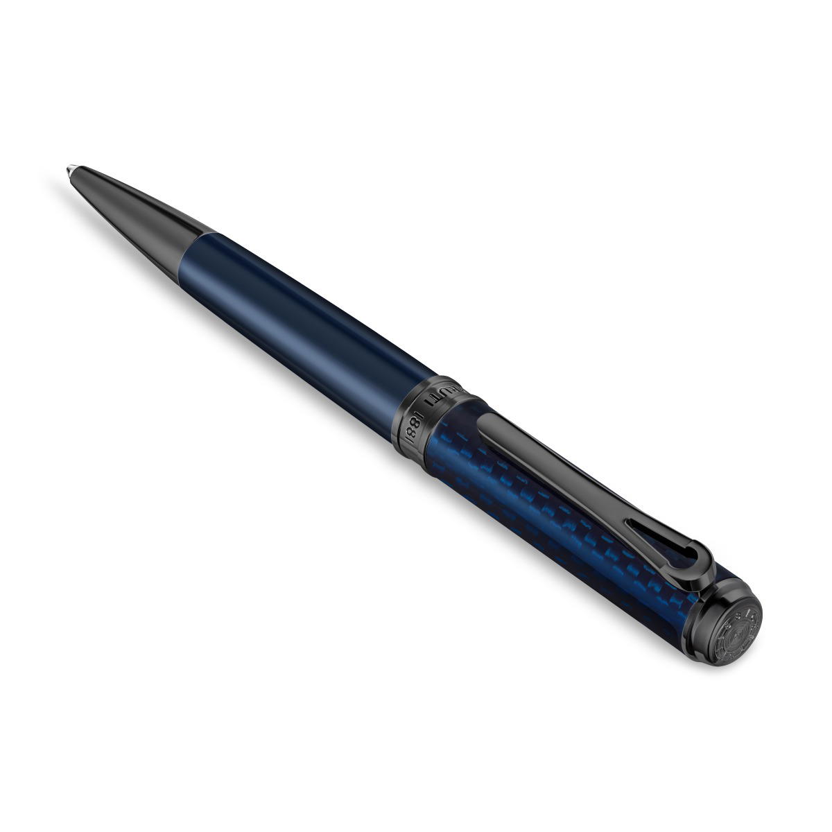 Cerruti 1881 Blue & Gunmetal Carbon Fiber Ballpoint Pen 