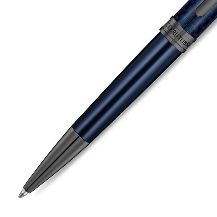 Cerruti 1881 Blue & Gunmetal Carbon Fiber Ballpoint Pen 