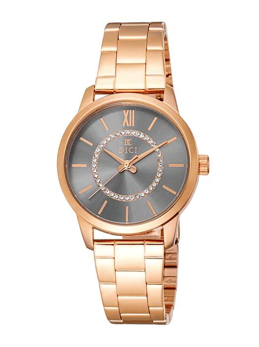 DICI Milano Marta women Quartz watch steel rose gold , Grey
