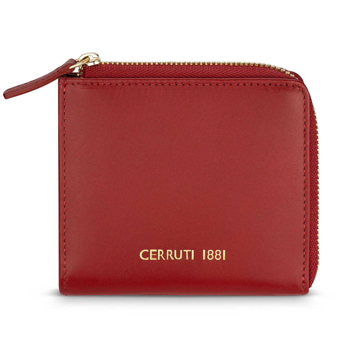 Cerruti 1881 Women Wallet Red Leather with Zipper