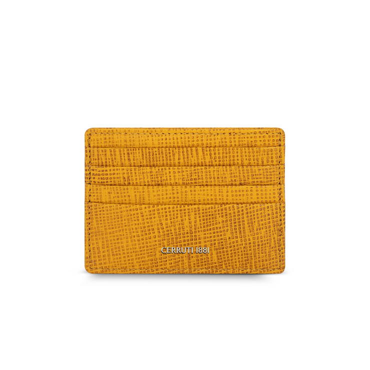 Cerruti 1881 card case tan leather 6cc for men 