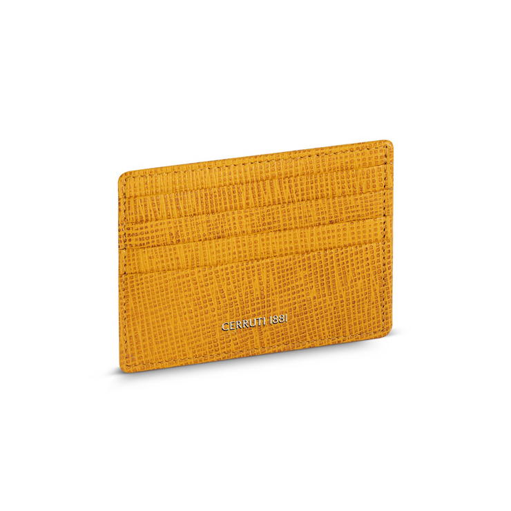 Cerruti 1881 card case tan leather 6cc for men 