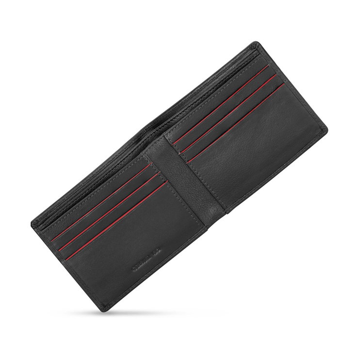 Cerruti 1881 wallet for men 6cc with black natural leather