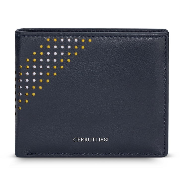 Cerruti 1881 wallet for men 6cc with blue natural leather