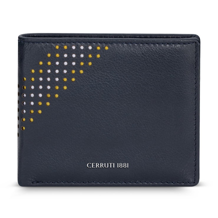 Cerruti 1881 wallet for men 6cc with blue natural leather