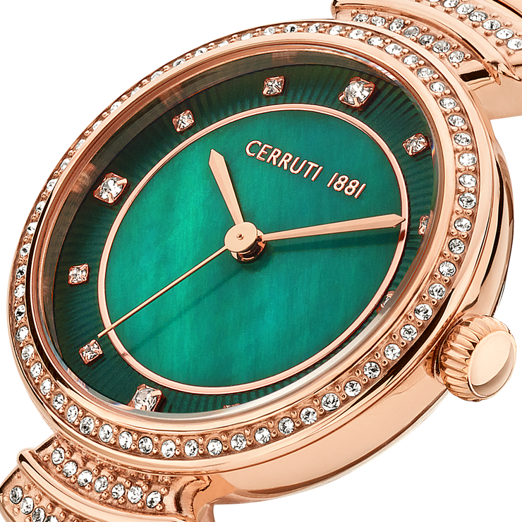 Cerruti 1881 ladies watch set with 2 pcs steel rose gold