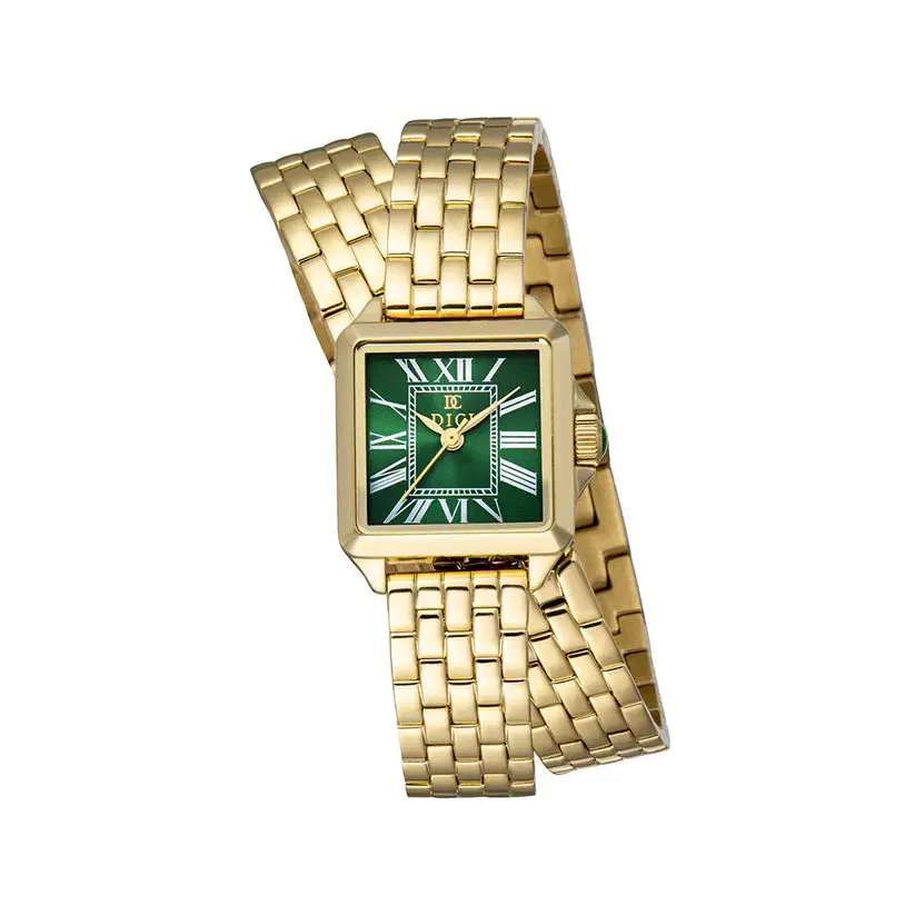 DICI Milano Appia ladies watch stainless steel gold , Green