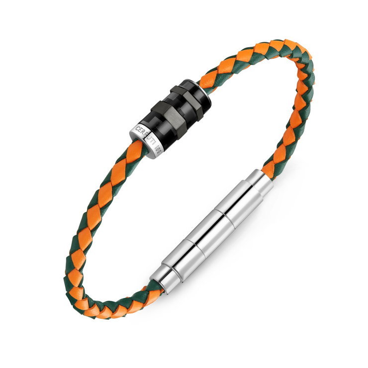 Cerruti 1881 NATTO bracelet for men orange leather