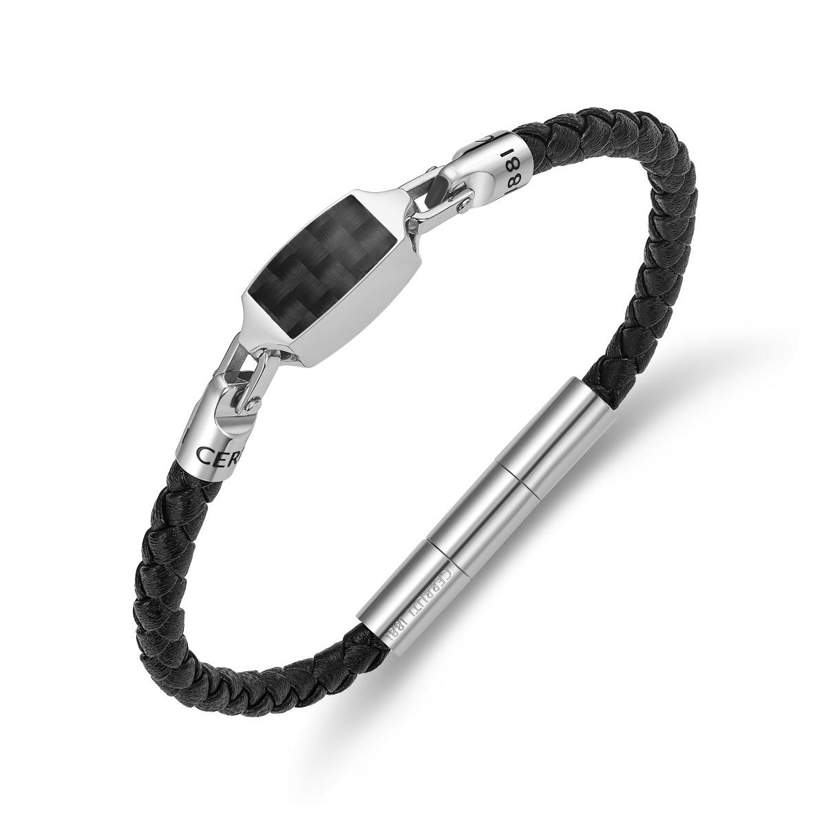 Cerruti 1881 Orazio Black Braided Men's Bracelet