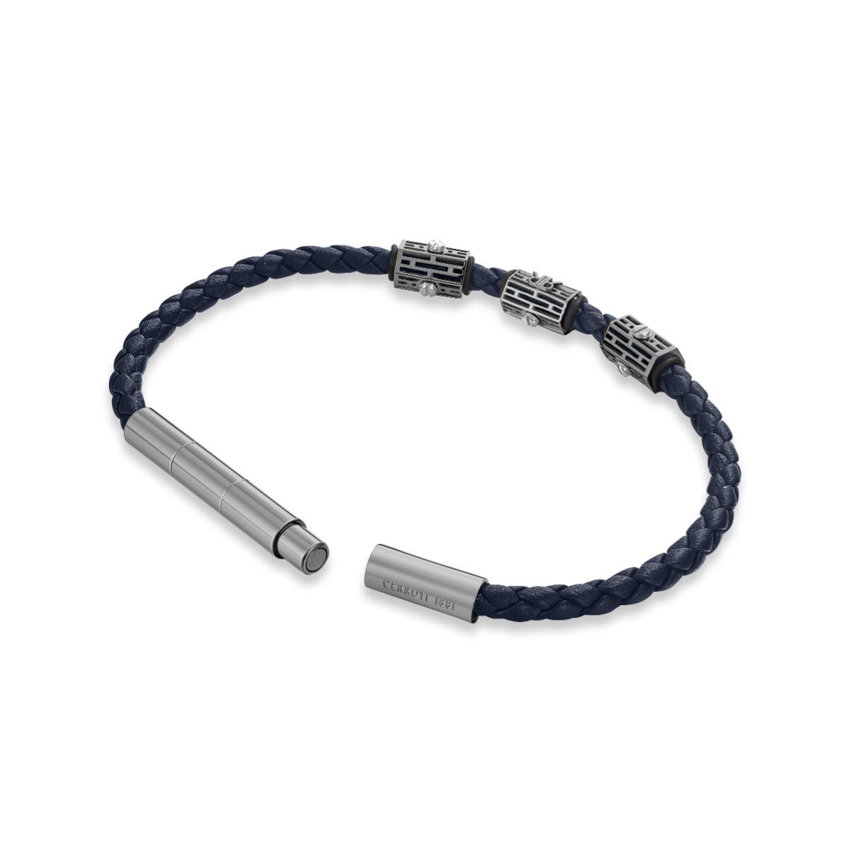 Cerruti 1881 Men's Navy Blue Bracelet Braided Leather 
