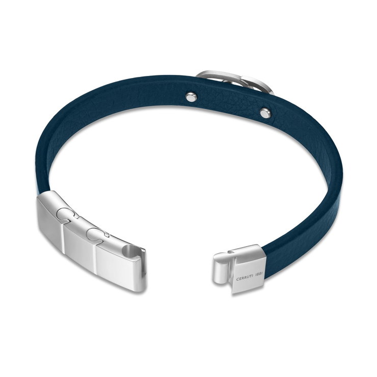 Cerruti 1881 Men's Leather Bracelet - Blue Leather