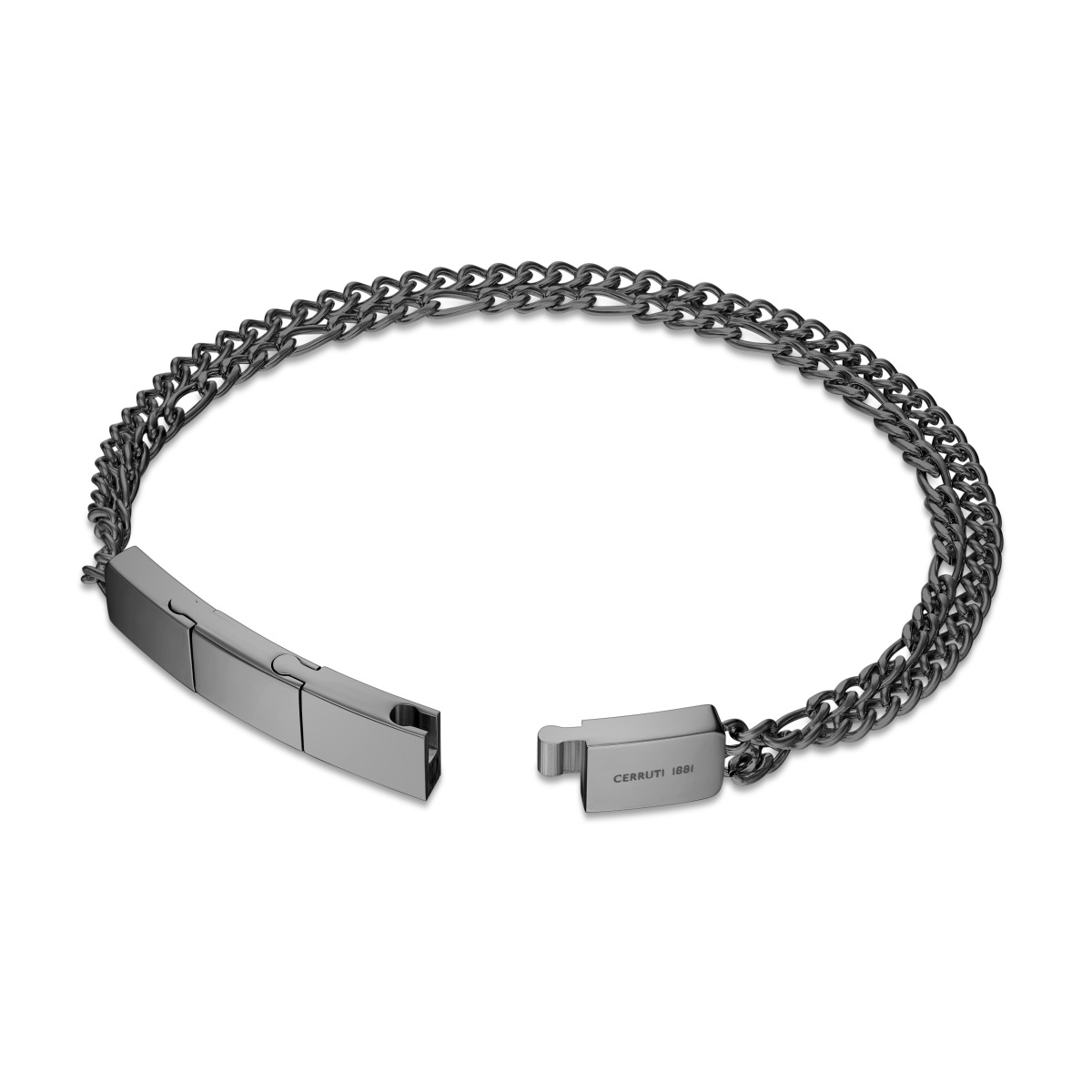 Cerruti 1881 Men's Gunmetal Stainless Steel Chain Bracelet