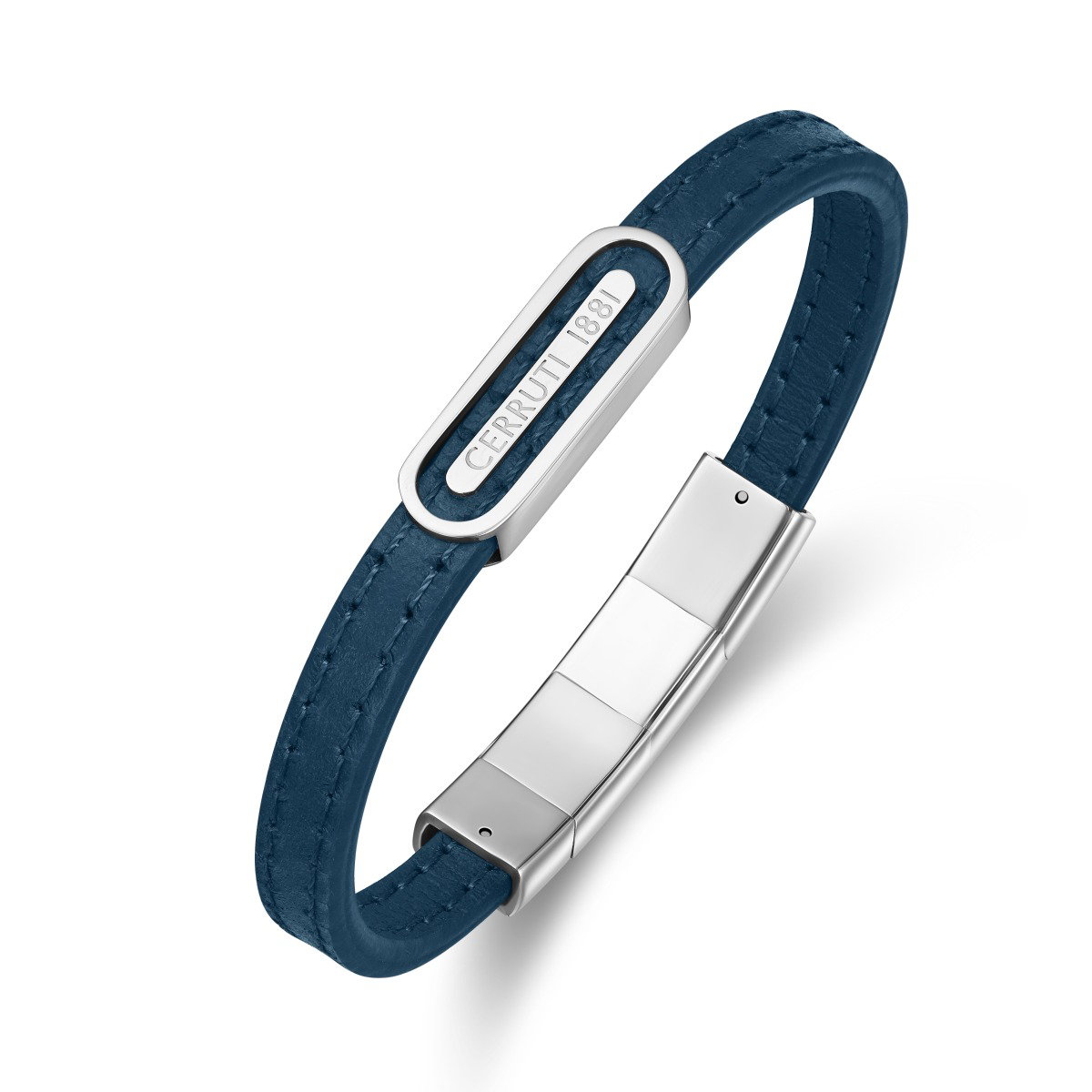 Cerruti 1881 Ettore Men Blue Leather Bracelet
