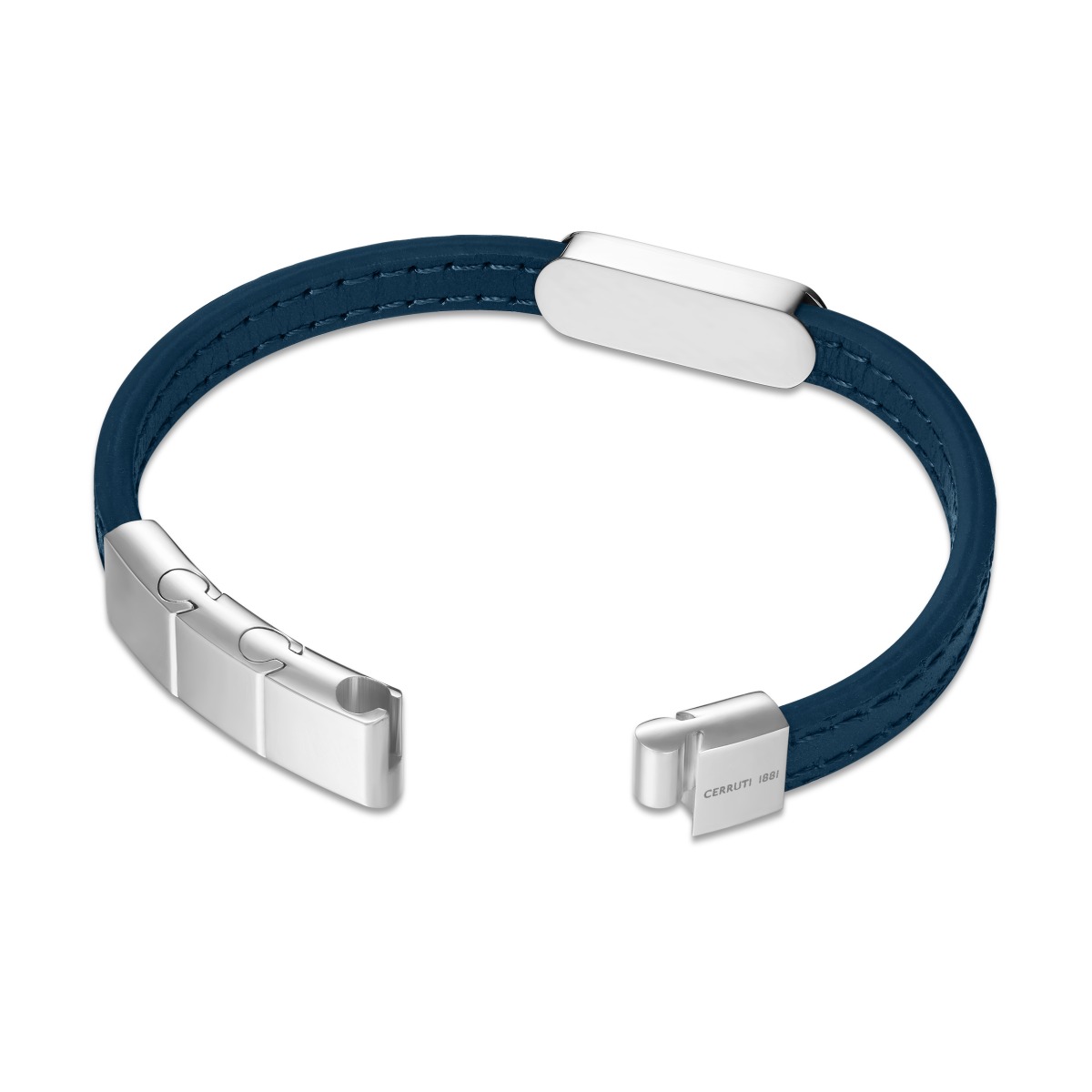 Cerruti 1881 Ettore Men Blue Leather Bracelet