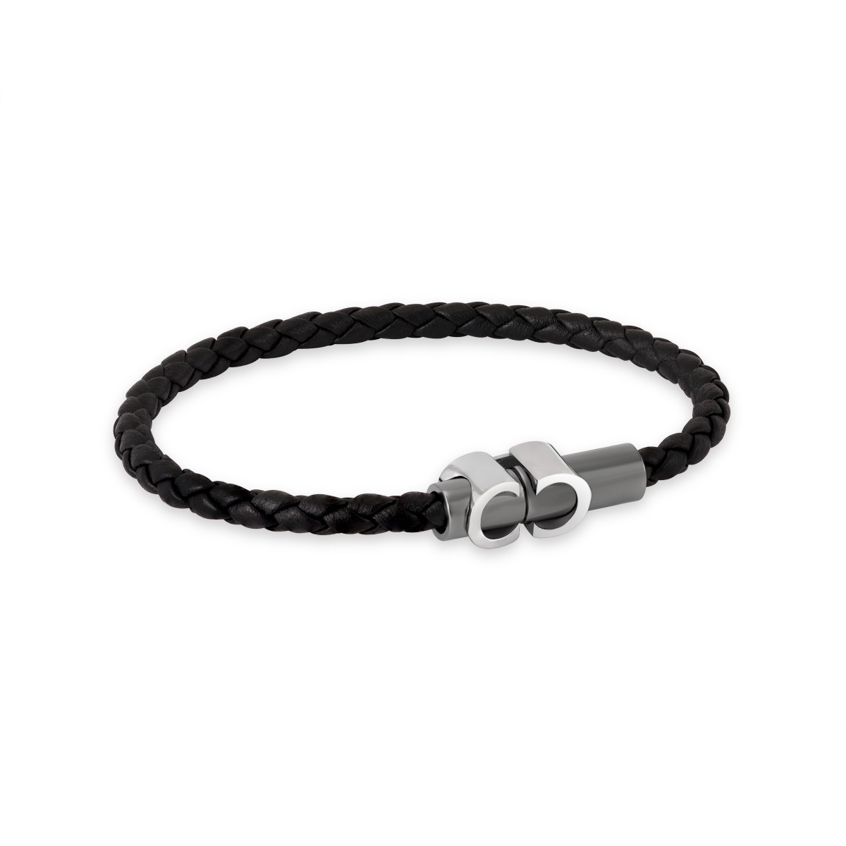 Cerruti 1881 Carlo Men Black Leather Bracelet