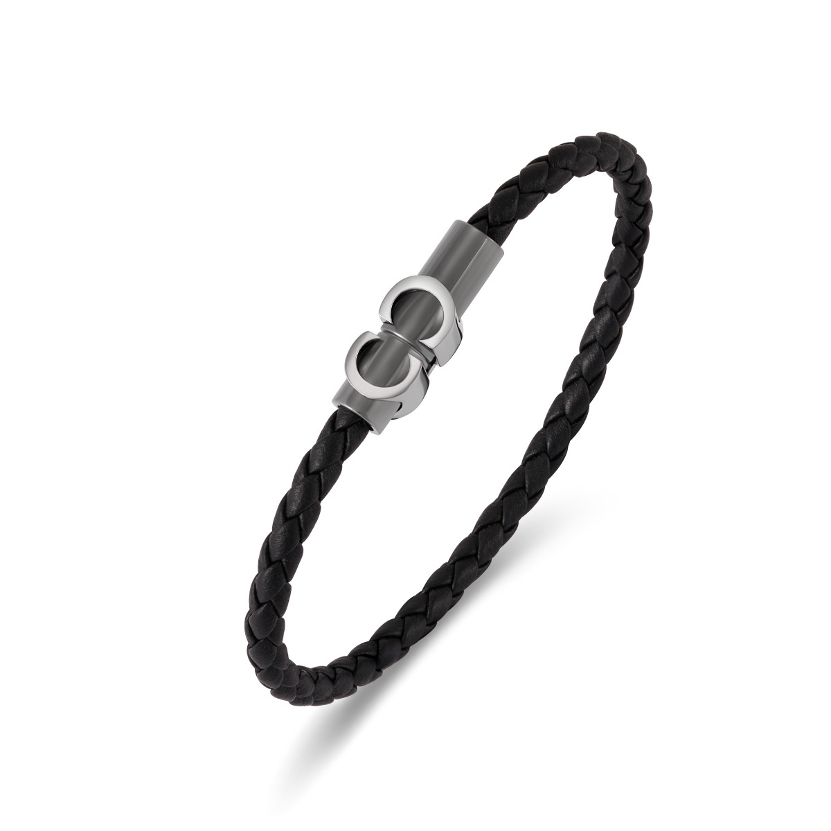 Cerruti 1881 Carlo Men Black Leather Bracelet