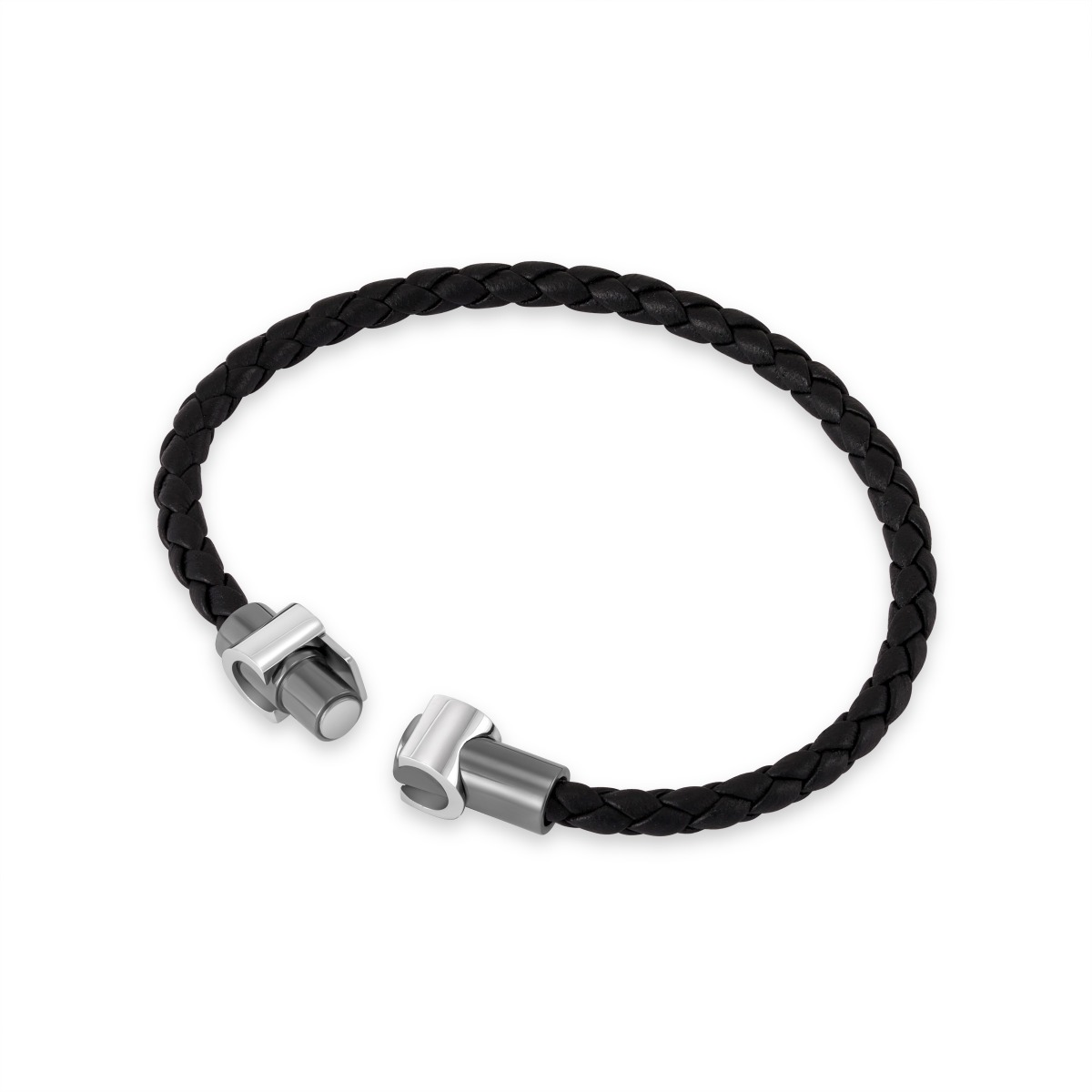 Cerruti 1881 Carlo Men Black Leather Bracelet
