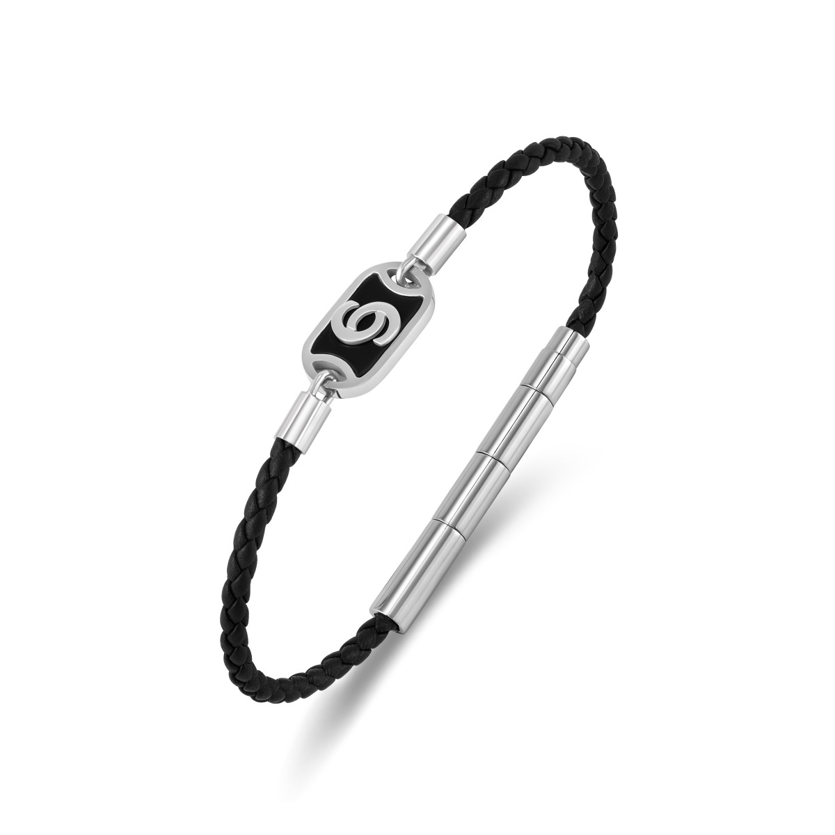 Cerruti 1881 Enrico Men Black Leather Bracelet