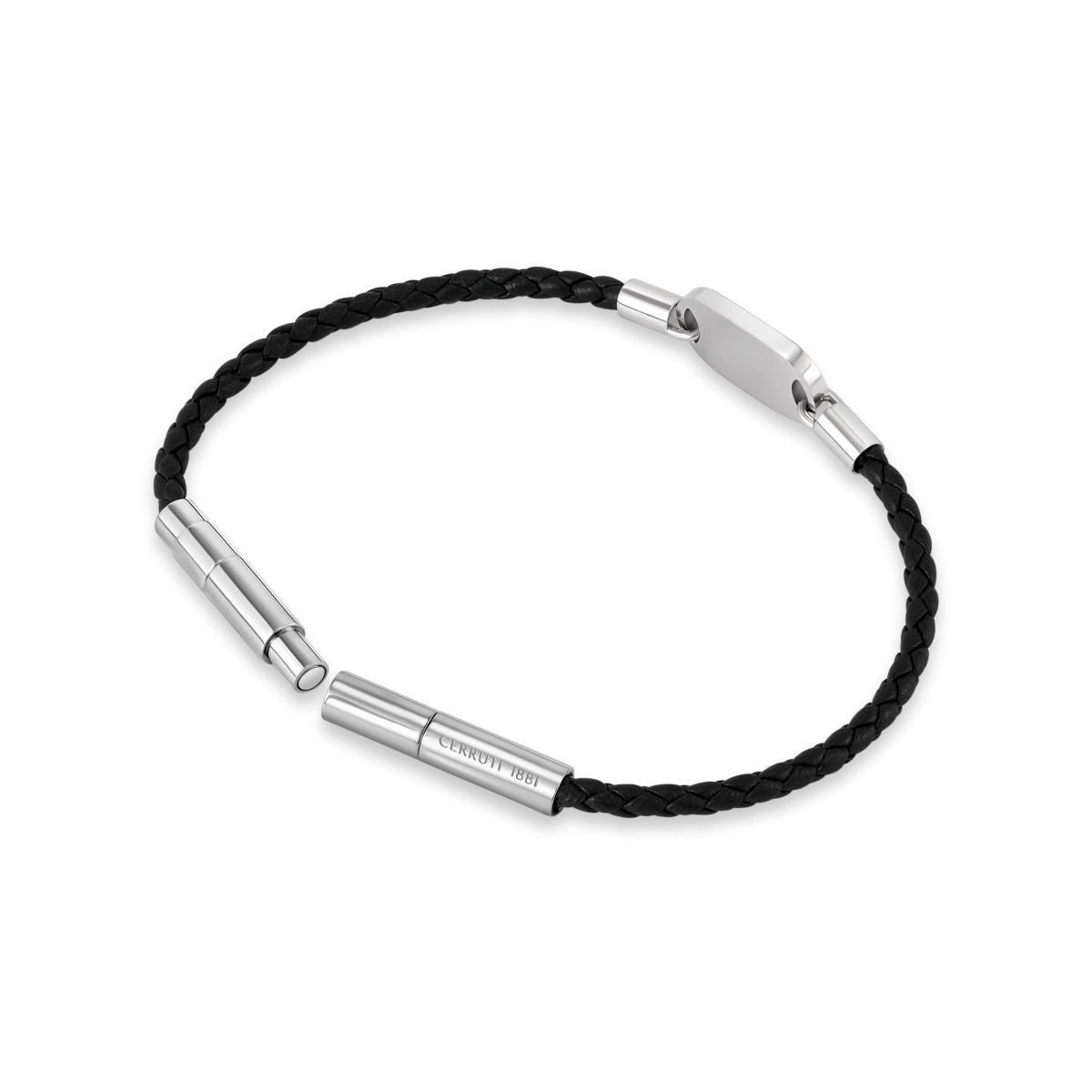 Cerruti 1881 Enrico Men Black Leather Bracelet