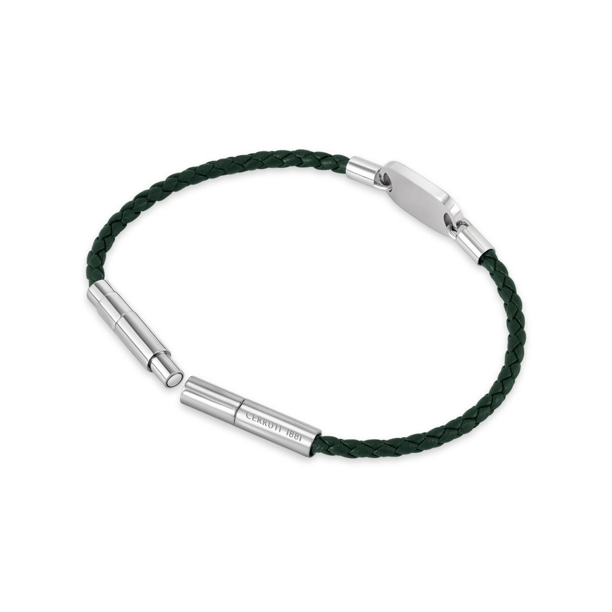 Cerruti 1881 Enrico Men Green Leather Bracelet