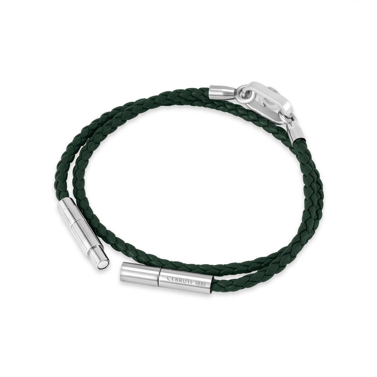Cerruti 1881 Filippo Men Green Leather Bracelet