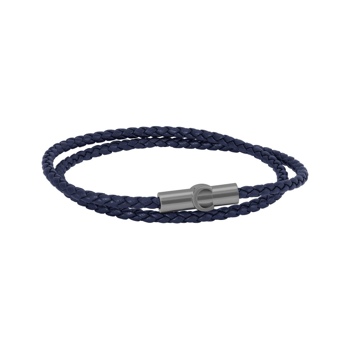 Cerruti 1881 Umberto Blue Braided Leather Bracelet for Men