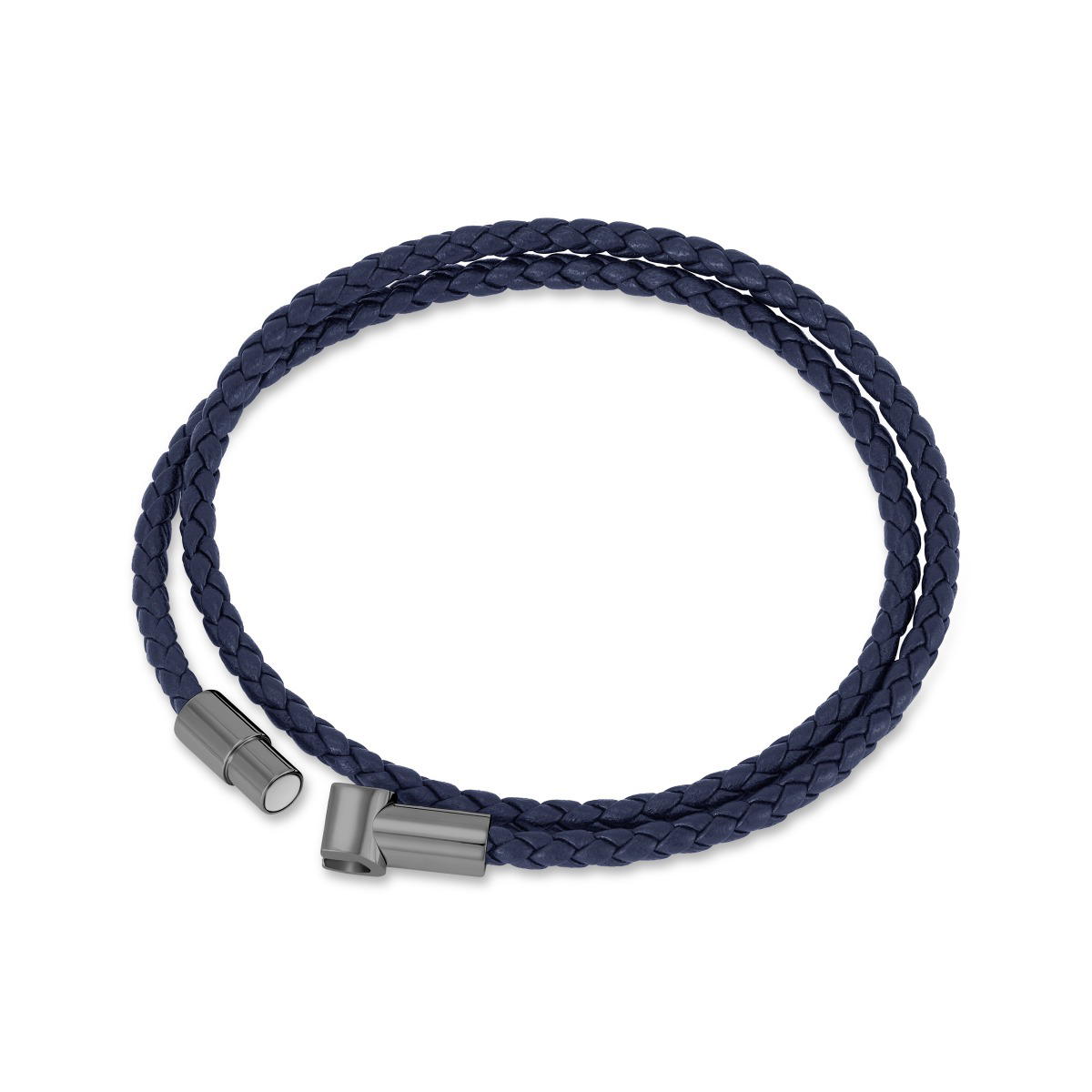 Cerruti 1881 Umberto Blue Braided Leather Bracelet for Men